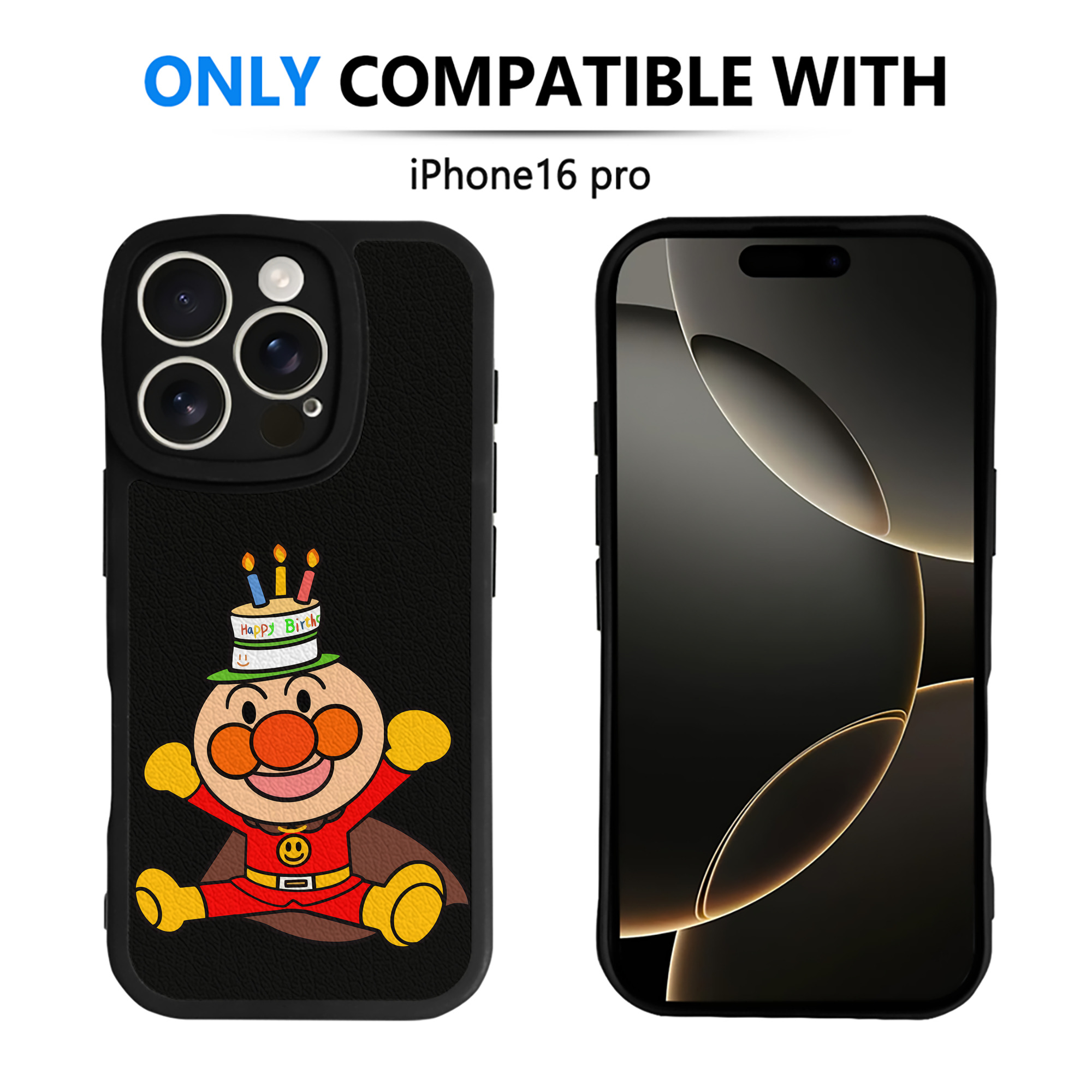 （画像用） アンパンマン Anpanman 【iPhone 16シリーズ対応】シリコンスマホケース（レザー調） 材質：シリコン